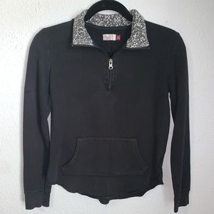 Black Half-zip Lightweight Sweatshirt